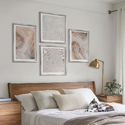 Tavelvägg ovanför soffa Marmor sten texturmönster