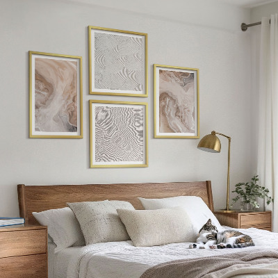 Tavelvägg ovanför soffa Marmor sten texturmönster