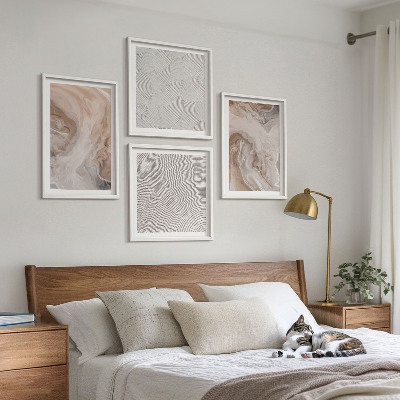 Tavelvägg ovanför soffa Marmor sten texturmönster