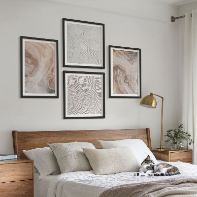 Tavelvägg ovanför soffa Marmor sten texturmönster