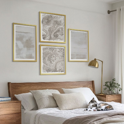 Tavelvägg med 4 tavlor Slitna texturer modern stil