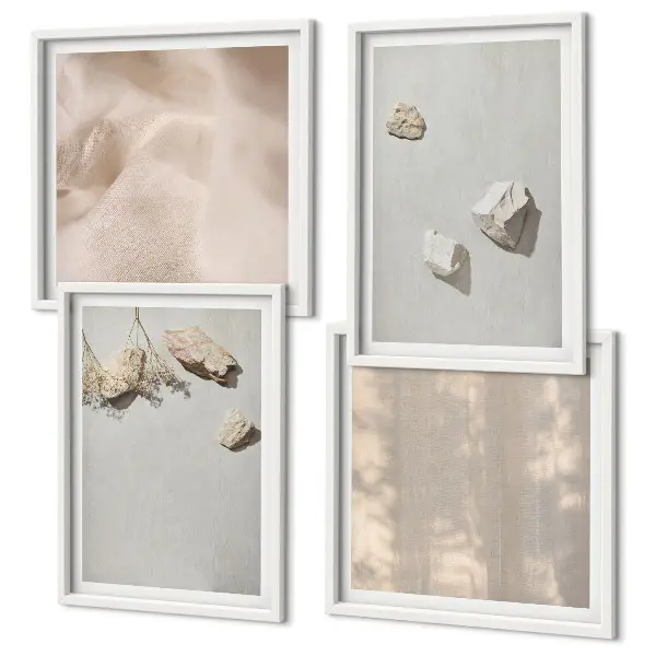 Boho stenar stranddekorationer set om 4 tavlor