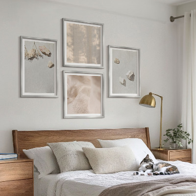 Set om 4 tavlor Boho stenar stranddekorationer