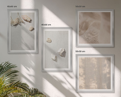 Set om 4 tavlor Boho stenar stranddekorationer