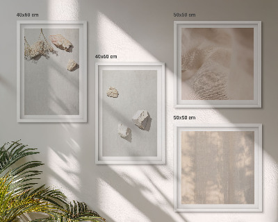 Set om 4 tavlor Boho stenar stranddekorationer