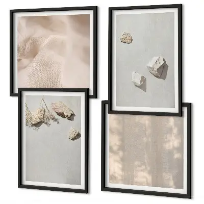 Boho stenar stranddekorationer set om 4 tavlor