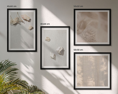 Set om 4 tavlor Boho stenar stranddekorationer