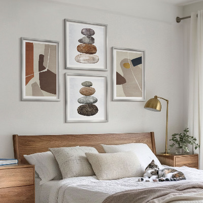 Tavelvägg med 4 tavlor Abstrakta boho-former
