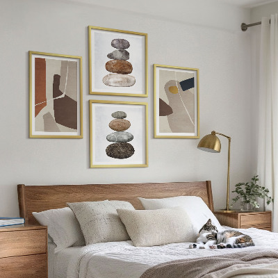 Tavelvägg med 4 tavlor Abstrakta boho-former
