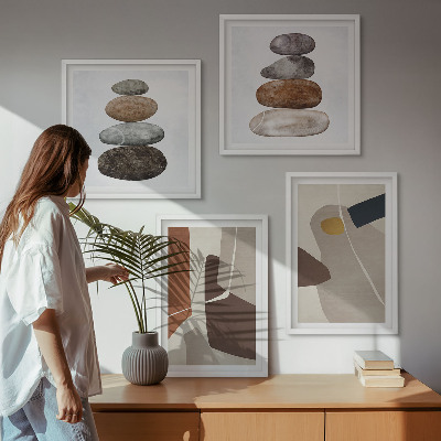 Tavelvägg med 4 tavlor Abstrakta boho-former