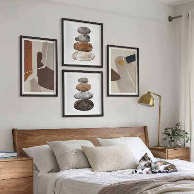 Tavelvägg med 4 tavlor Abstrakta boho-former