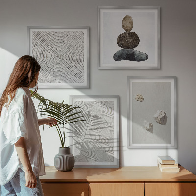 Set om 4 tavlor Modern färg för sandsten