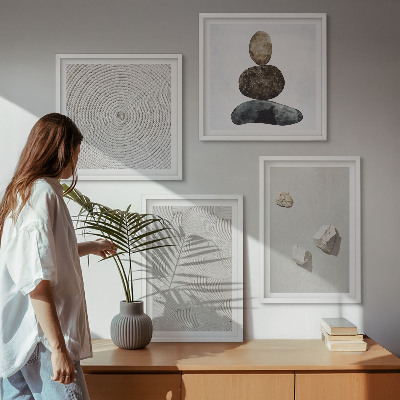 Set om 4 tavlor Modern färg för sandsten