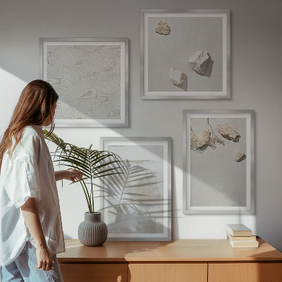 Tavelvägg med 4 tavlor Sandstenar boho textur