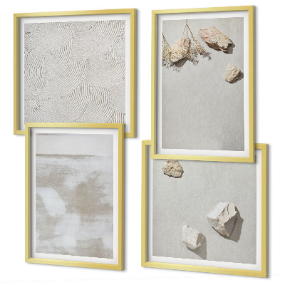 Tavelvägg med 4 tavlor Sandstenar boho textur