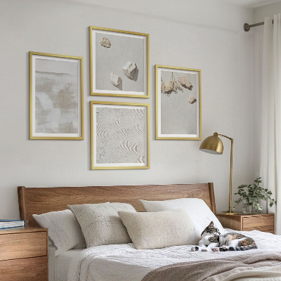 Tavelvägg med 4 tavlor Sandstenar boho textur
