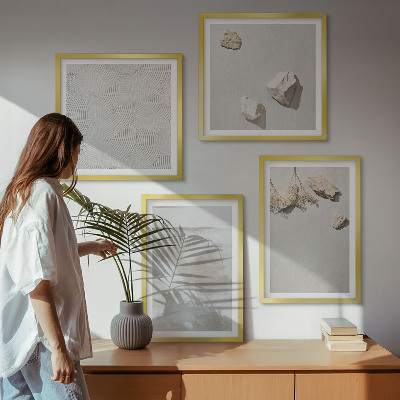 Tavelvägg med 4 tavlor Sandstenar boho textur
