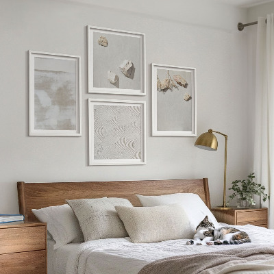 Tavelvägg med 4 tavlor Sandstenar boho textur