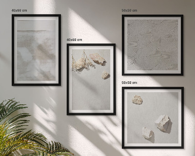 Tavelvägg med 4 tavlor Sandstenar boho textur
