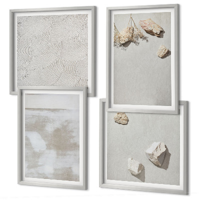Tavelvägg med 4 tavlor Sandstenar boho textur