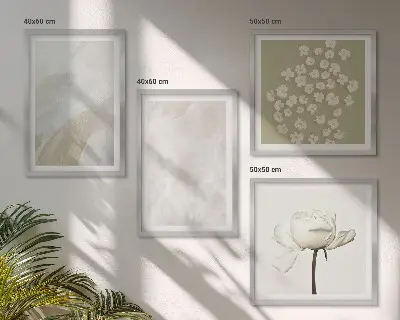 Blommor med moderiktiga boho-texturer set om 4 tavlor