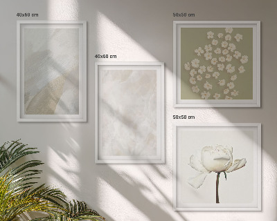 Set om 4 tavlor Blommor moderiktiga boho texturer