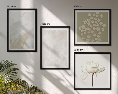 Set om 4 tavlor Blommor moderiktiga boho texturer