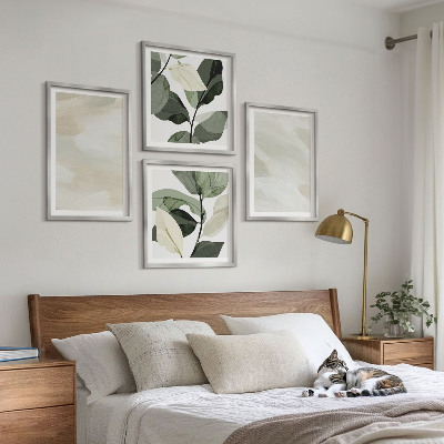 Tavelvägg med 4 tavlor Ljusa abstrakta boho-färger