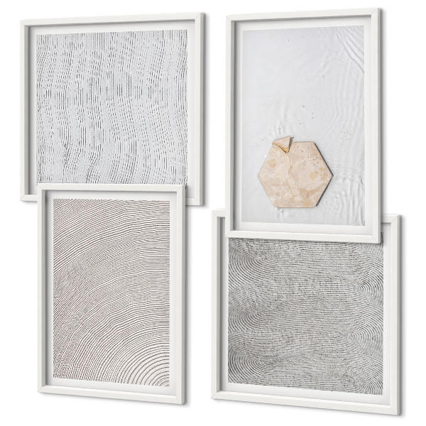 Set om 4 tavlor Ljusa boho sandtexturer