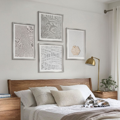 Set om 4 tavlor Ljusa boho sandtexturer