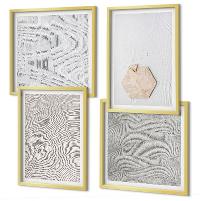 Set om 4 tavlor Ljusa boho sandtexturer