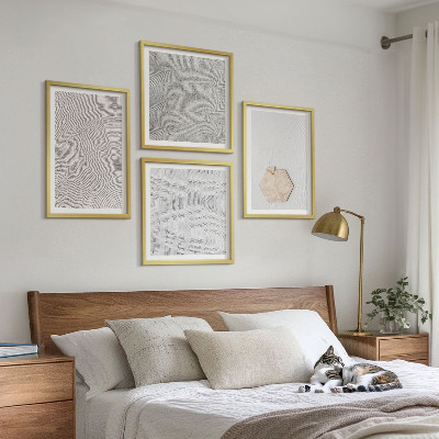 Set om 4 tavlor Ljusa boho sandtexturer
