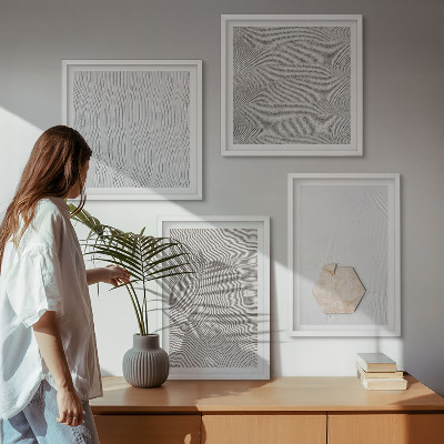 Set om 4 tavlor Ljusa boho sandtexturer
