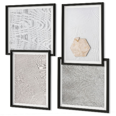 Set om 4 tavlor Ljusa boho sandtexturer