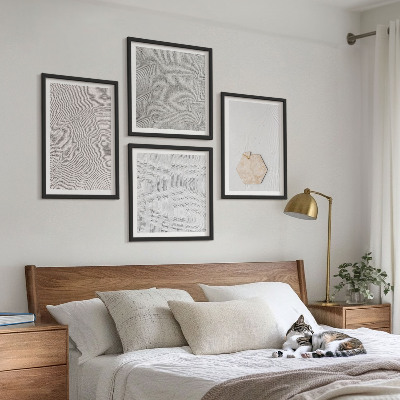 Set om 4 tavlor Ljusa boho sandtexturer