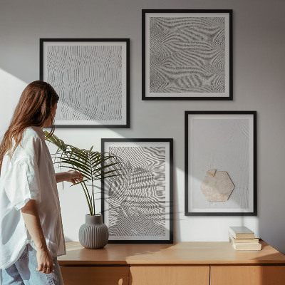 Set om 4 tavlor Ljusa boho sandtexturer