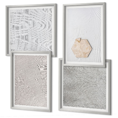 Set om 4 tavlor Ljusa boho sandtexturer