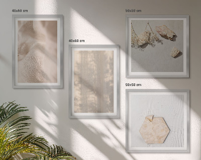 Tavelvägg med 4 tavlor Subtila boho naturliga texturer
