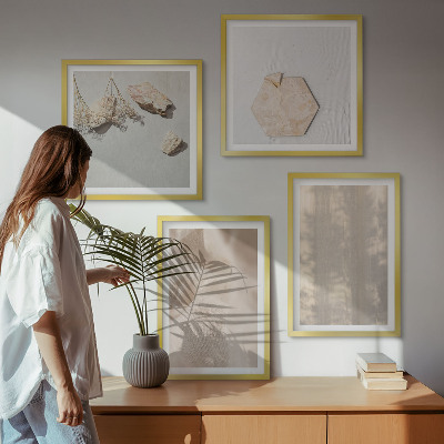 Tavelvägg med 4 tavlor Subtila boho naturliga texturer