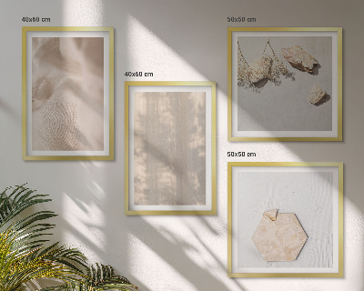Tavelvägg med 4 tavlor Subtila boho naturliga texturer