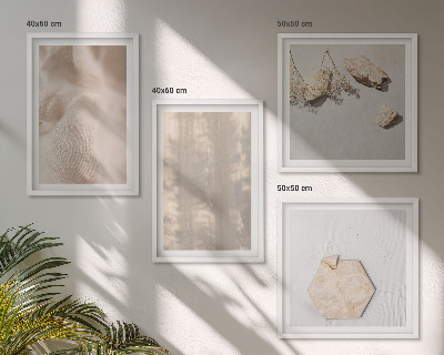 Tavelvägg med 4 tavlor Subtila boho naturliga texturer