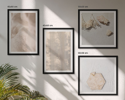 Tavelvägg med 4 tavlor Subtila boho naturliga texturer