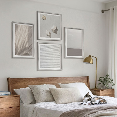 Tavelvägg ovanför soffa Delikata boho-texturer av naturen