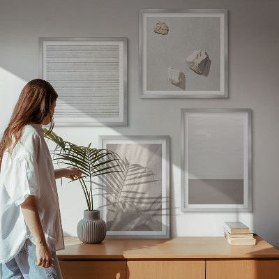 Tavelvägg ovanför soffa Delikata boho-texturer av naturen