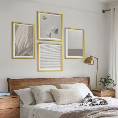 Tavelvägg ovanför soffa Delikata boho-texturer av naturen