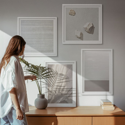Tavelvägg ovanför soffa Delikata boho-texturer av naturen