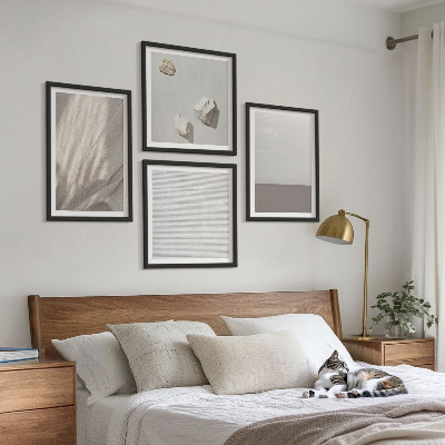 Tavelvägg ovanför soffa Delikata boho-texturer av naturen