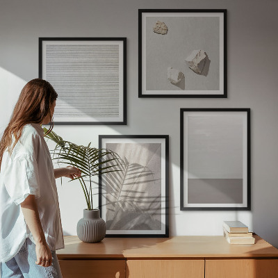 Tavelvägg ovanför soffa Delikata boho-texturer av naturen