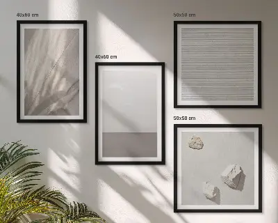 Tavelvägg ovanför soffan delikata boho-texturer inspirerade av naturen