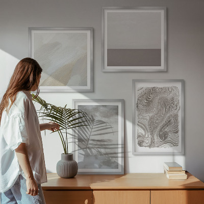 Tavelvägg med 4 tavlor Industriell designstruktur